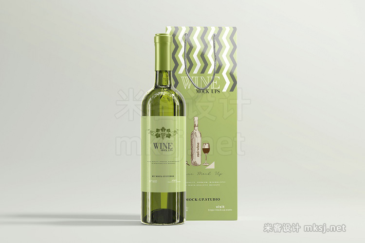 VI贴图 白葡萄酒品牌包装外观设计展示PS样机