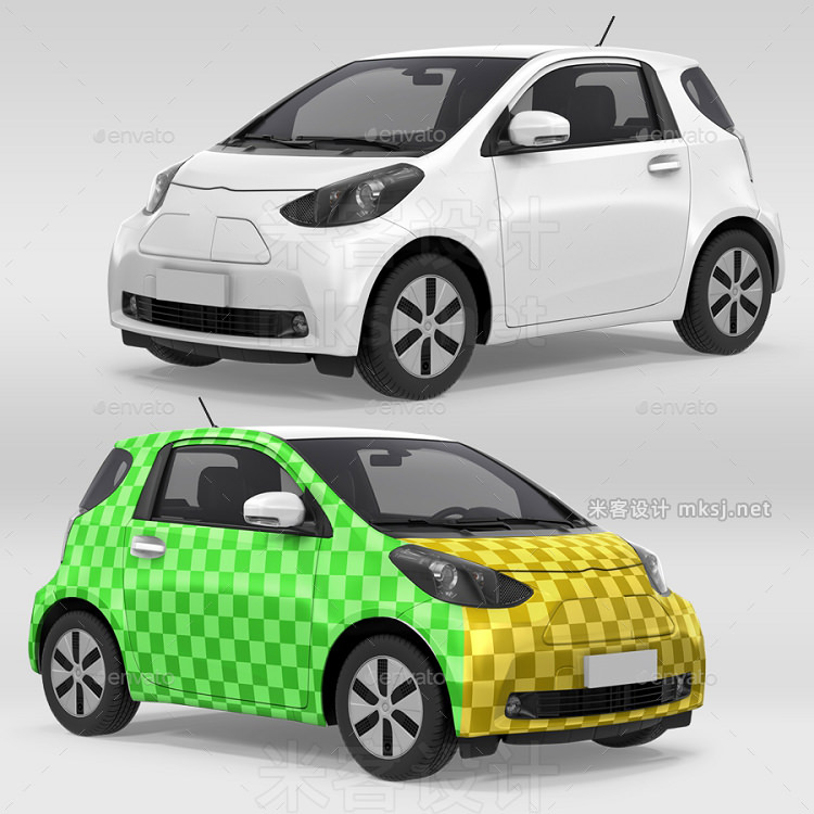 电动小汽车smart外观设计PS样机 Electric Car Mock-Up