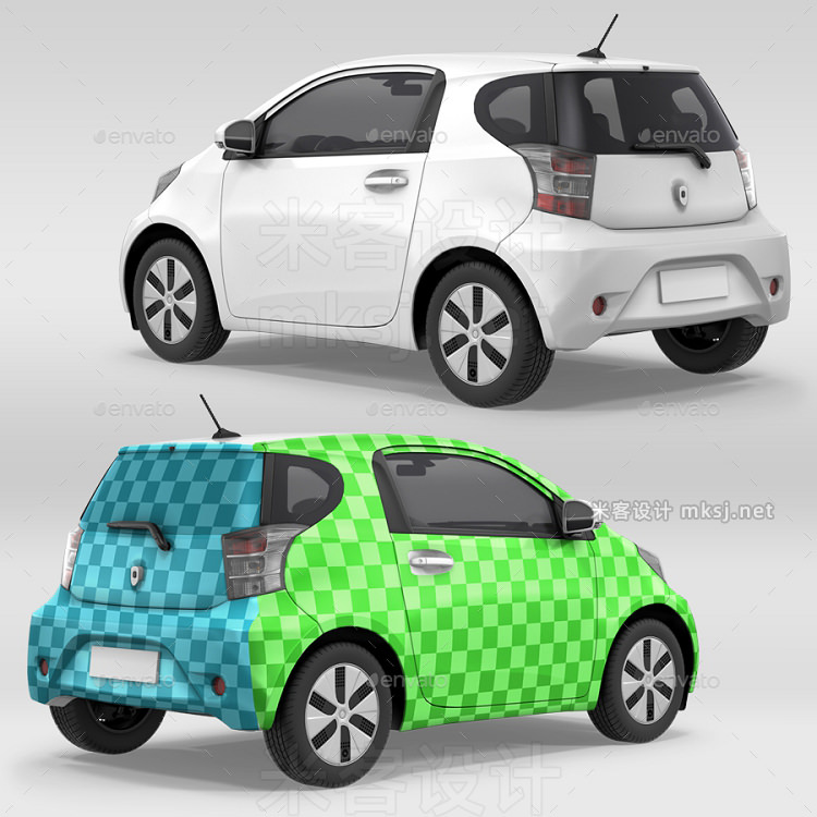 电动小汽车smart外观设计PS样机 Electric Car Mock-Up