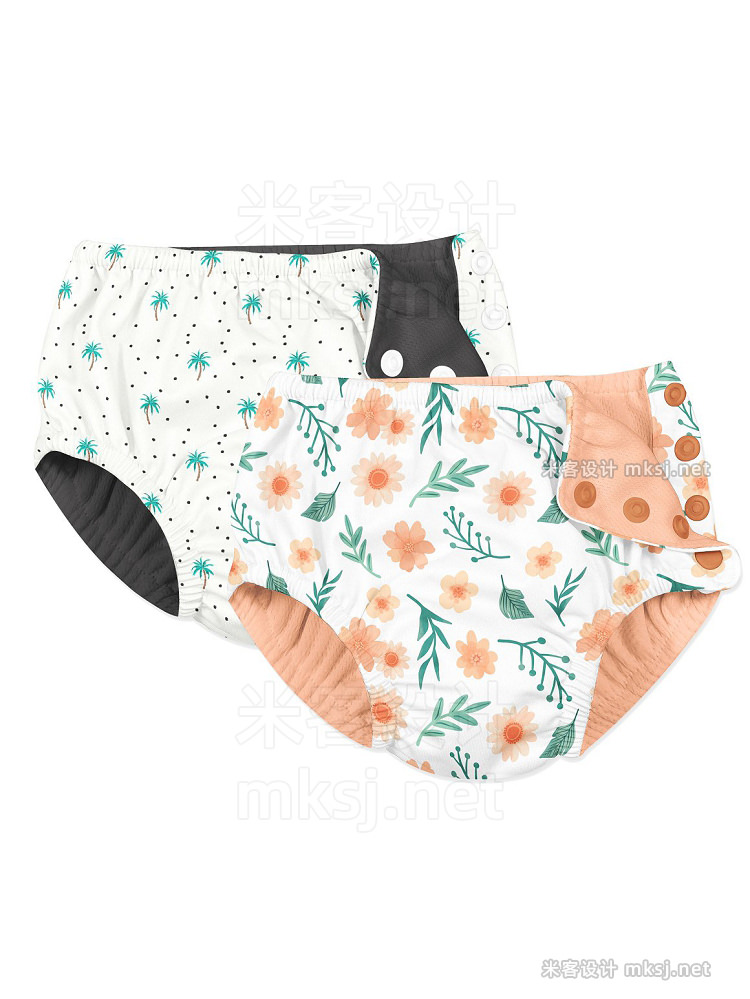 婴儿游泳纸尿裤PS样机vi贴图 Baby Swim Diaper Mock-ups Set