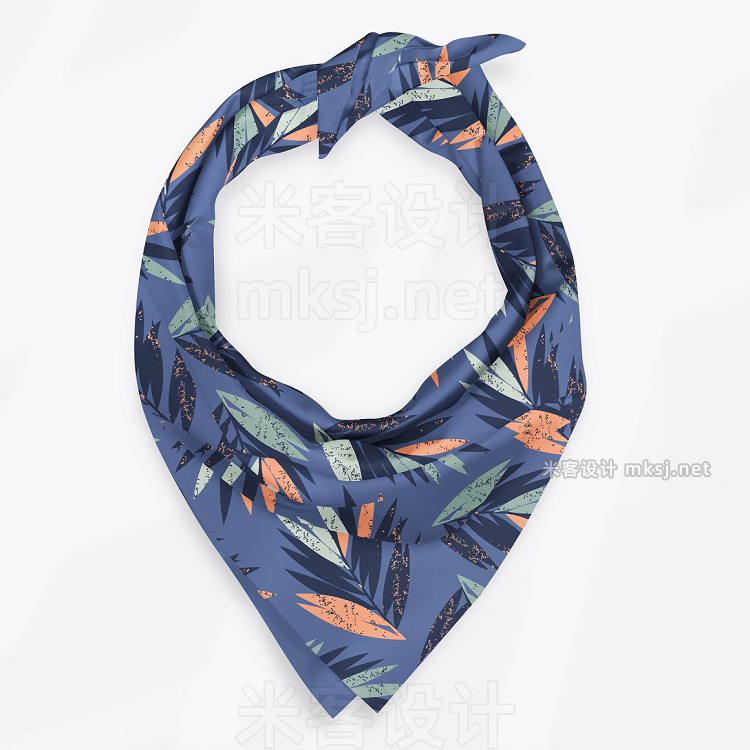 头巾围巾PS样机模型套装vi贴图 9x Bandana Scarf Mock-ups Set