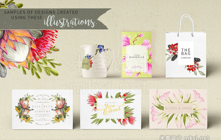 png素材 Watercolor Floral Bundle