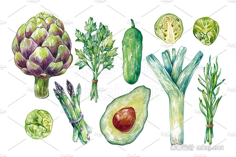 png素材 Watercolor Vegetables