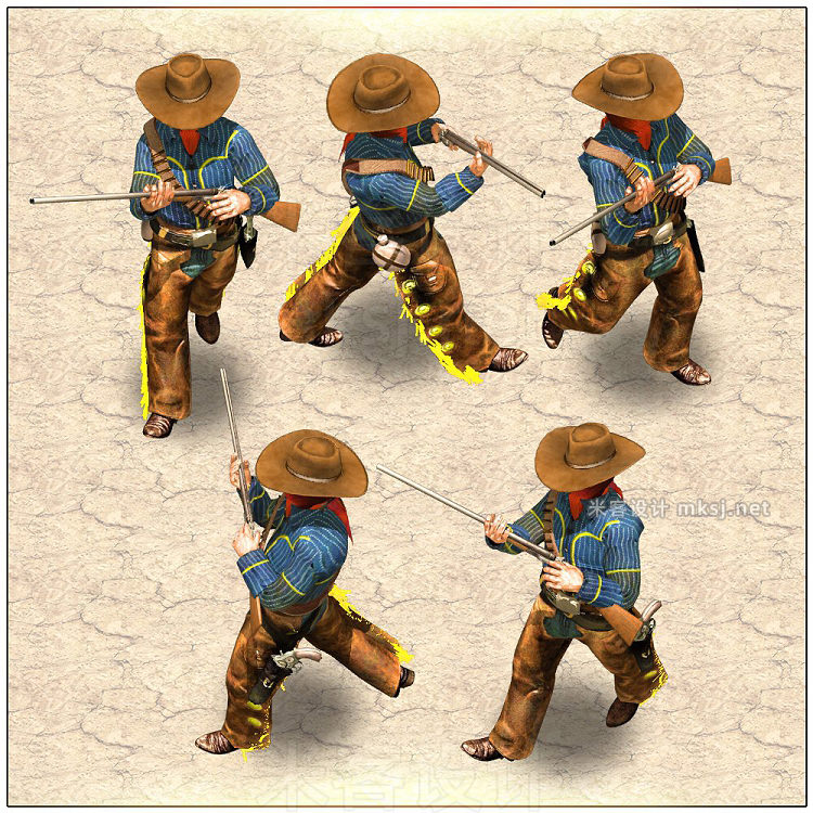 png素材 2D Cowboy with rifle