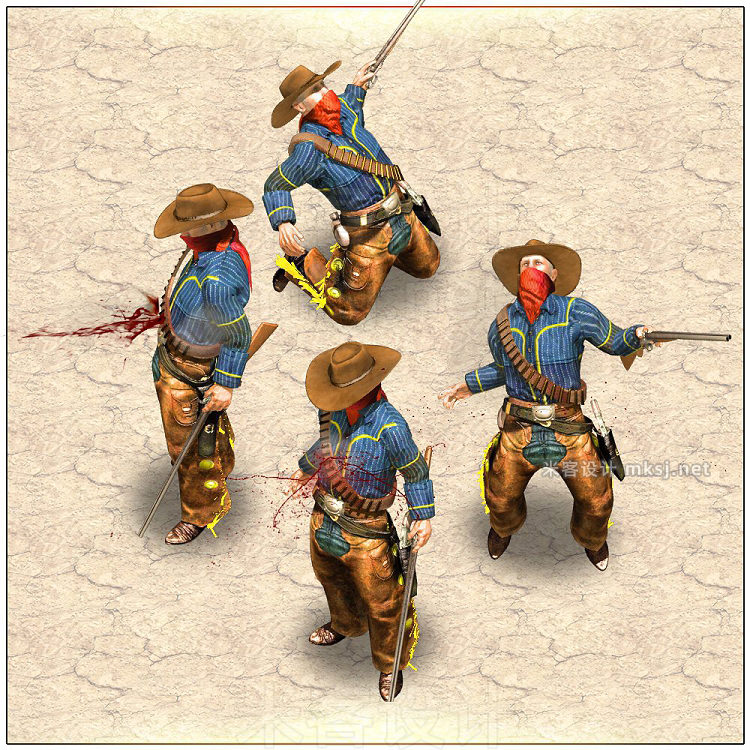png素材 2D Cowboy with rifle