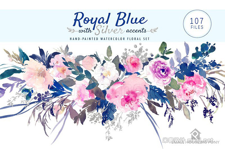 png素材 Royal Blue with Silver