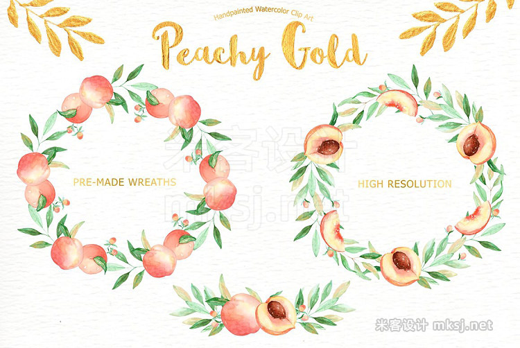 png素材 Peachy Gold Flower Clipart