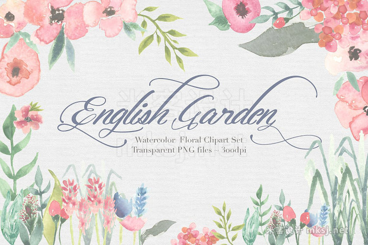 png素材 English Garden Watercolor clipart