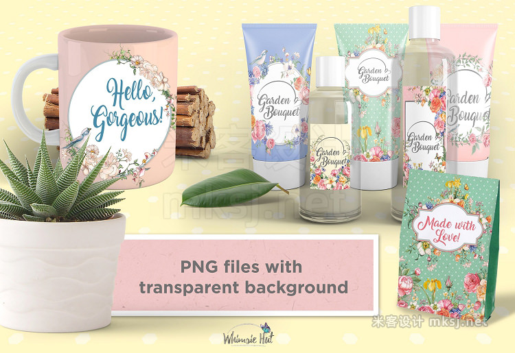 png素材 Spring flowers design set