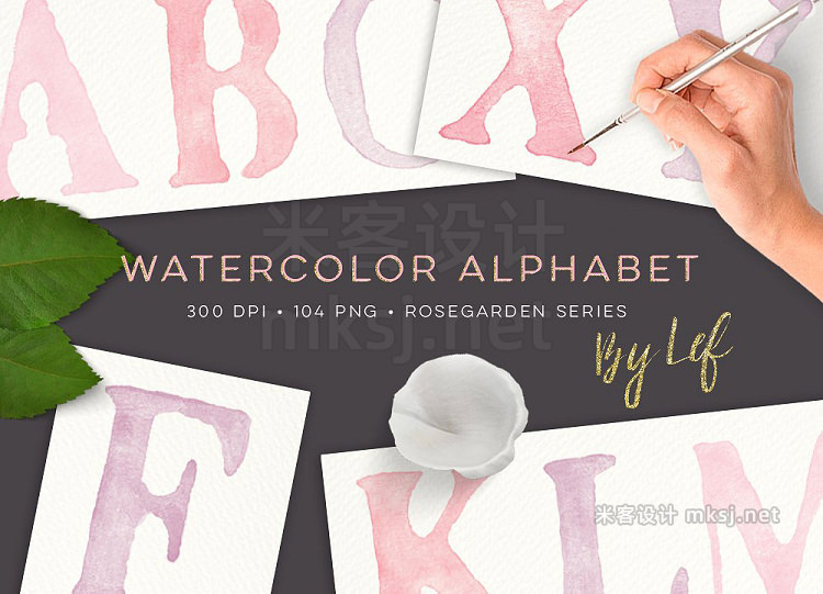 png素材 Watercolor Alphabet Clipart Graphics