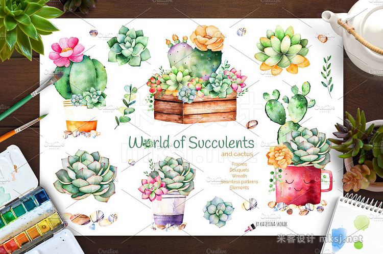 png素材 World of Succulents and cactus