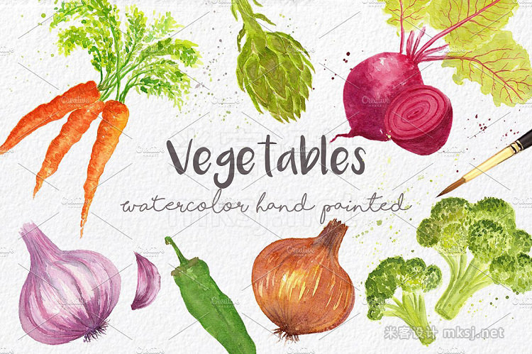 png素材 Vegetables in watercolor hand made