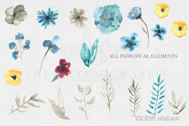 png素材 Watercolor Floral Clipart Set