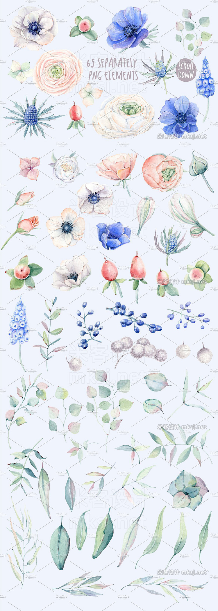 png素材 BLOOMING MYSTERY Watercolor set