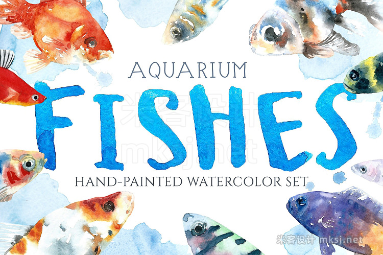 png素材 Aquarium Fishes Watercolor Clipart
