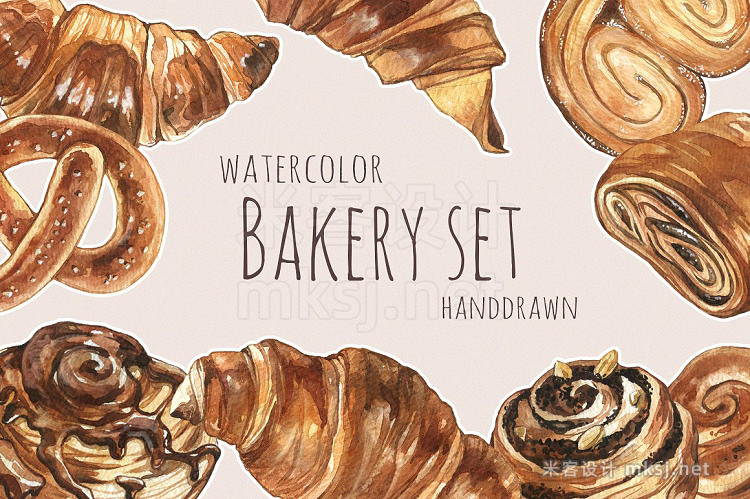 png素材 Watercolour bakery set