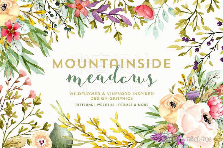 png素材 Mountainside Meadows Wildflowers
