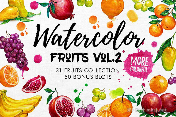 png素材 Watercolor Fruits Vol 2