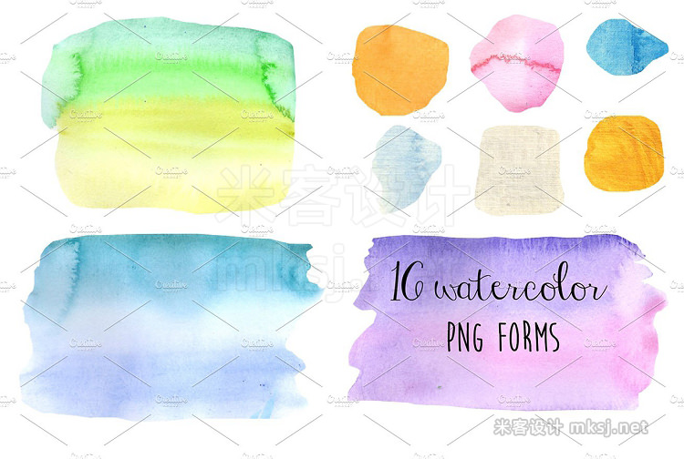 png素材 Watercolor hand painted florals kit