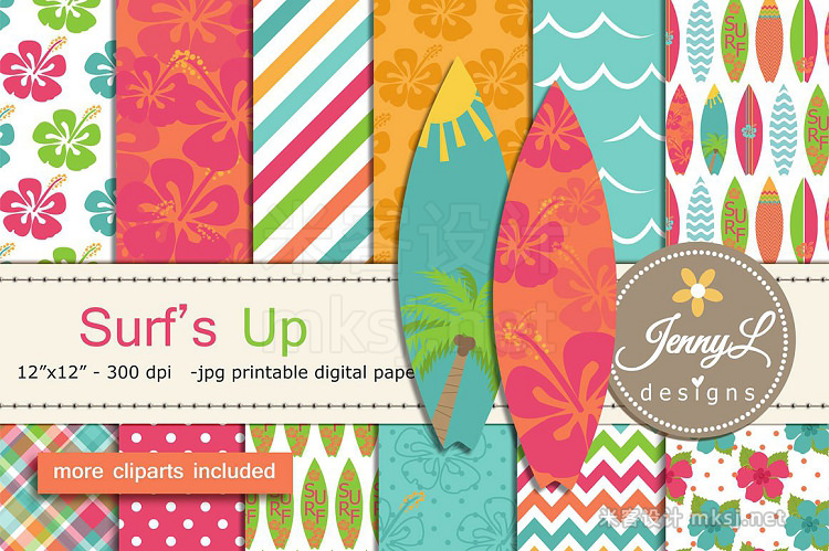 png素材 Surfing Digital Papers Clipart