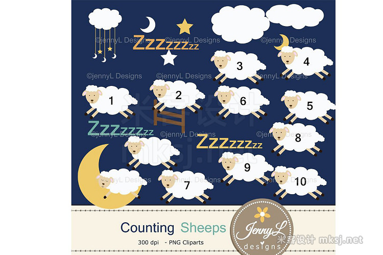 png素材 Sheep Digital Papers Clipart