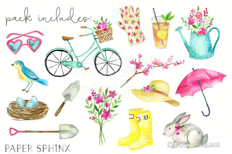 png素材 Watercolor Spring Clipart