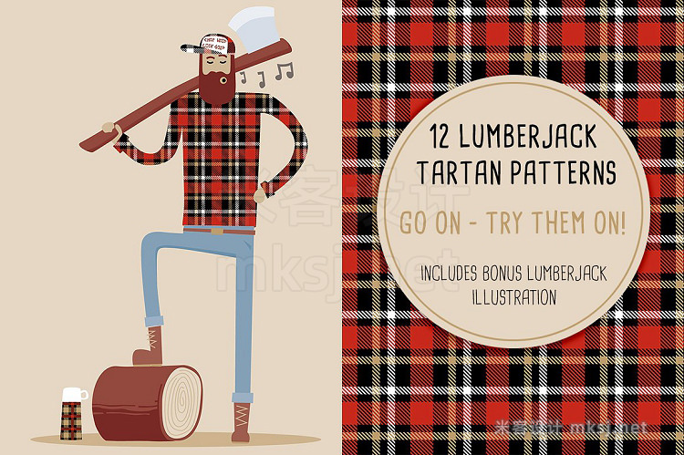 png素材 12 Lumberjack Tartan Patterns