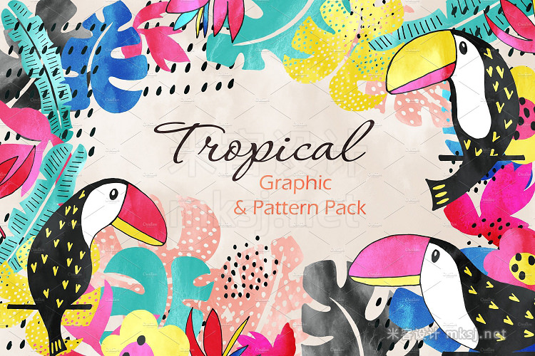png素材 Tropical graphic and pattern pack