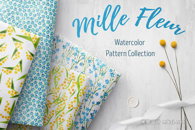 png素材 Mille Fleur - 36 watercolor patterns