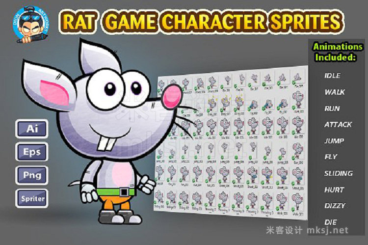 png素材 Rat 2D Game character Sprites