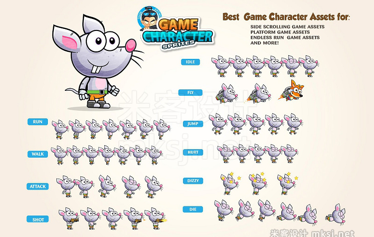 png素材 Rat 2D Game character Sprites