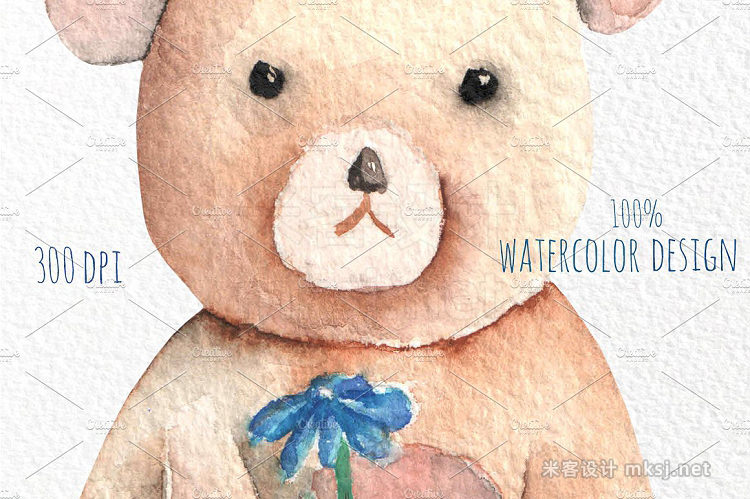 png素材 Teddy Bear watercolor