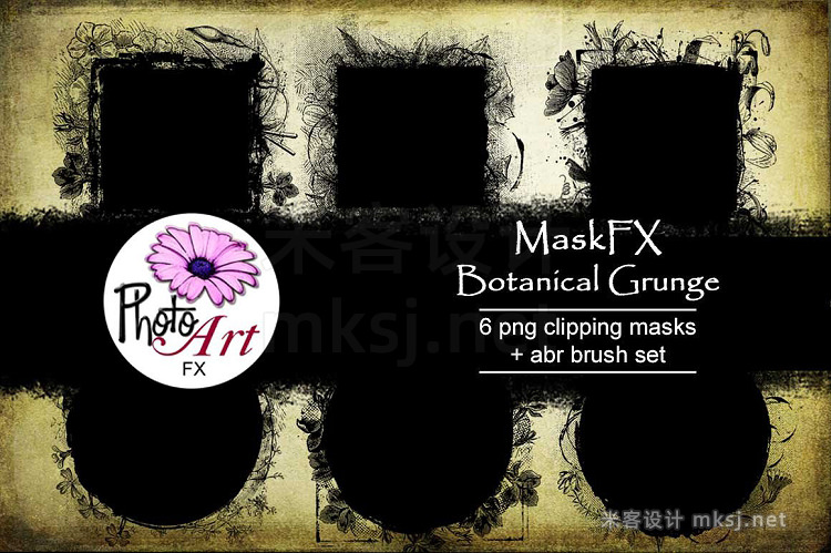png素材 MaskFX Botanical Grunge