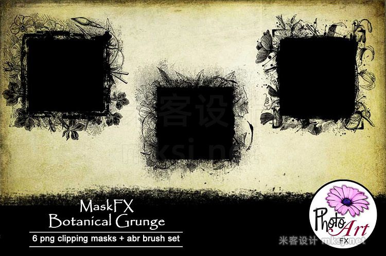 png素材 MaskFX Botanical Grunge
