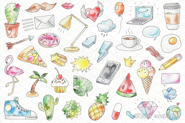 png素材 Watercolor Doodle ICONS