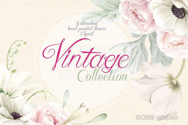 png素材 Vintage Collection Anemones Roses