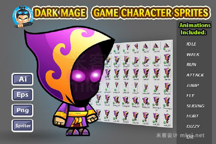 png素材 Dark Mage Game Character Sprites