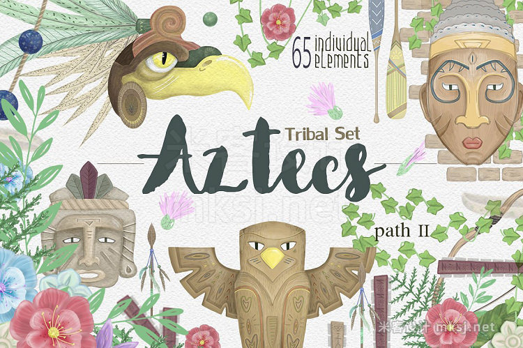png素材 Aztecs Graphics Tribal Set