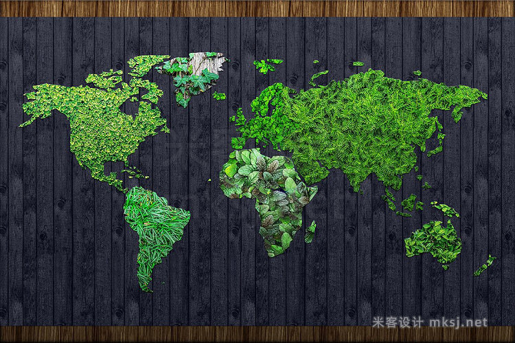 png素材 Wooden World Map Pack