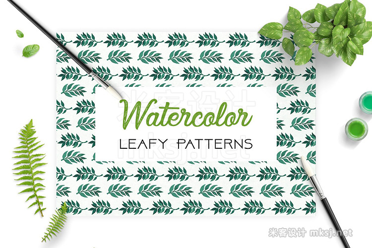 png素材 Leafy Patterns Watercolor