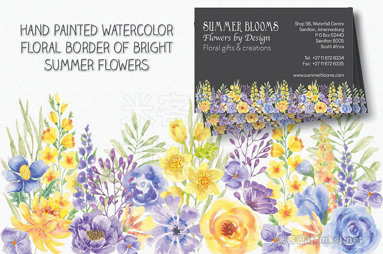 png素材 Border  elements 'Summer Flowers'