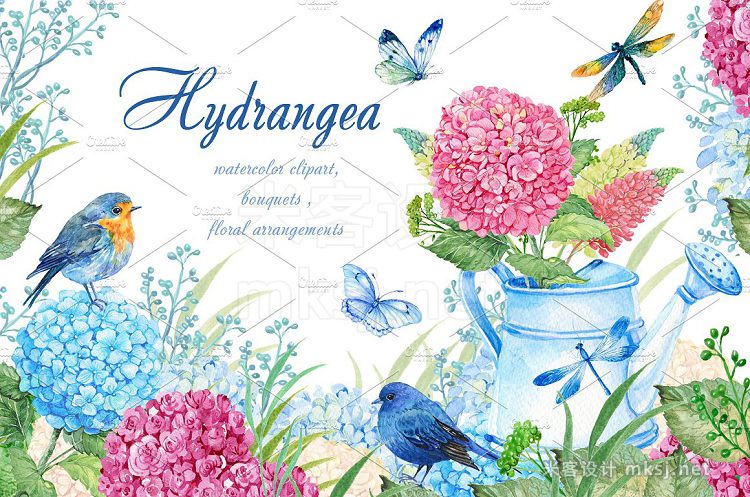 png素材 hydrangea watercolor clipart