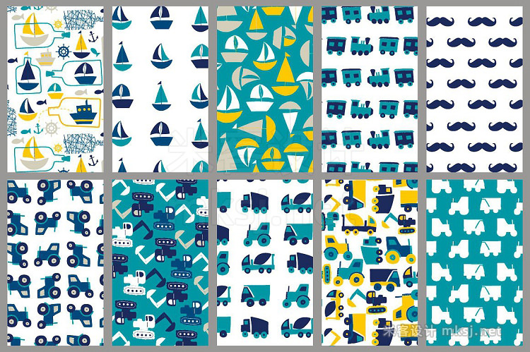 png素材 for BOYS Seamless Patterns
