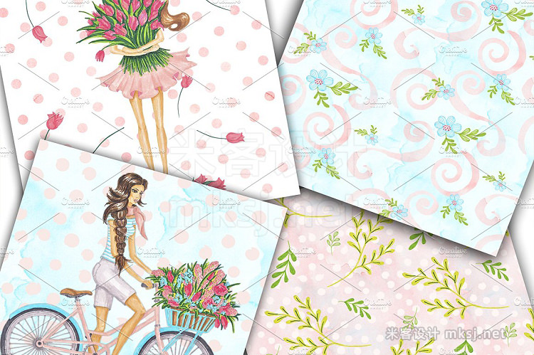 png素材 Spring Floral Hand-painted clipart