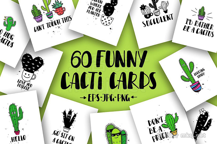 png素材 Cacti Cards