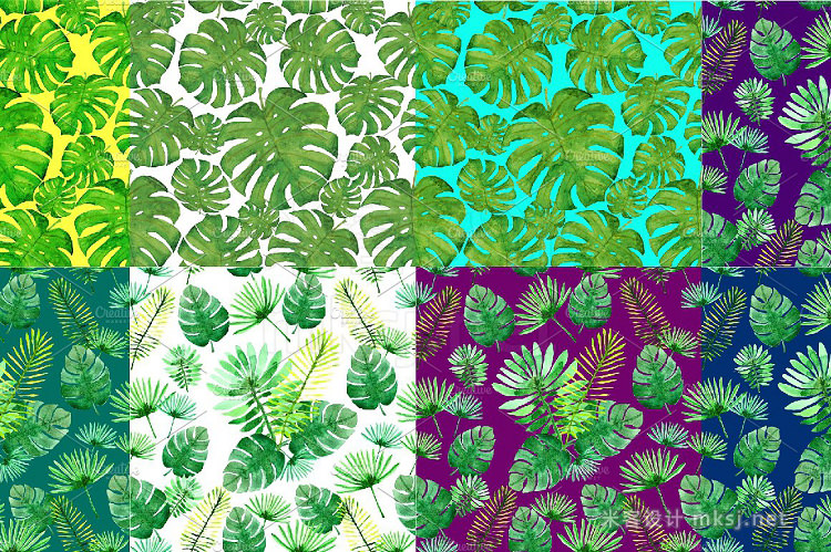 png素材 Watercolor tropical plants