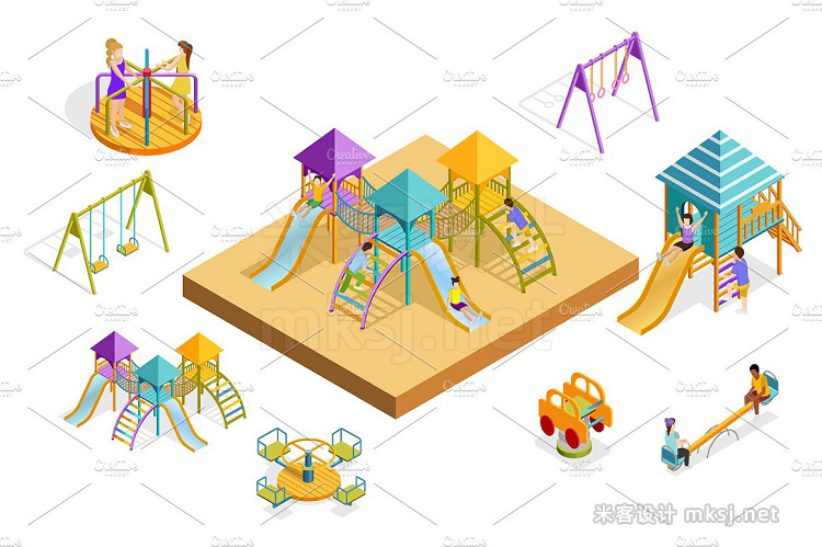 png素材 Playground Isometric Set