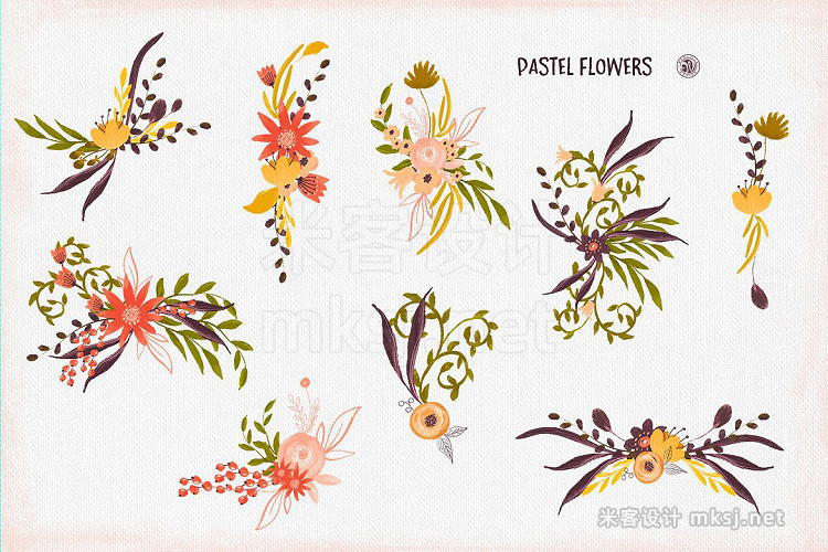 png素材 Pastel Flowers