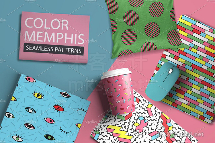 png素材 Colorful seamless memphis patterns