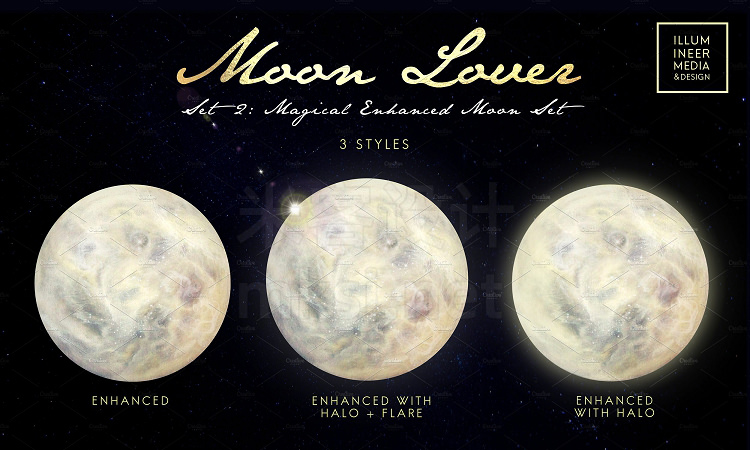 png素材 MOON LOVER MAGICAL MOON PNG OVERLAYS